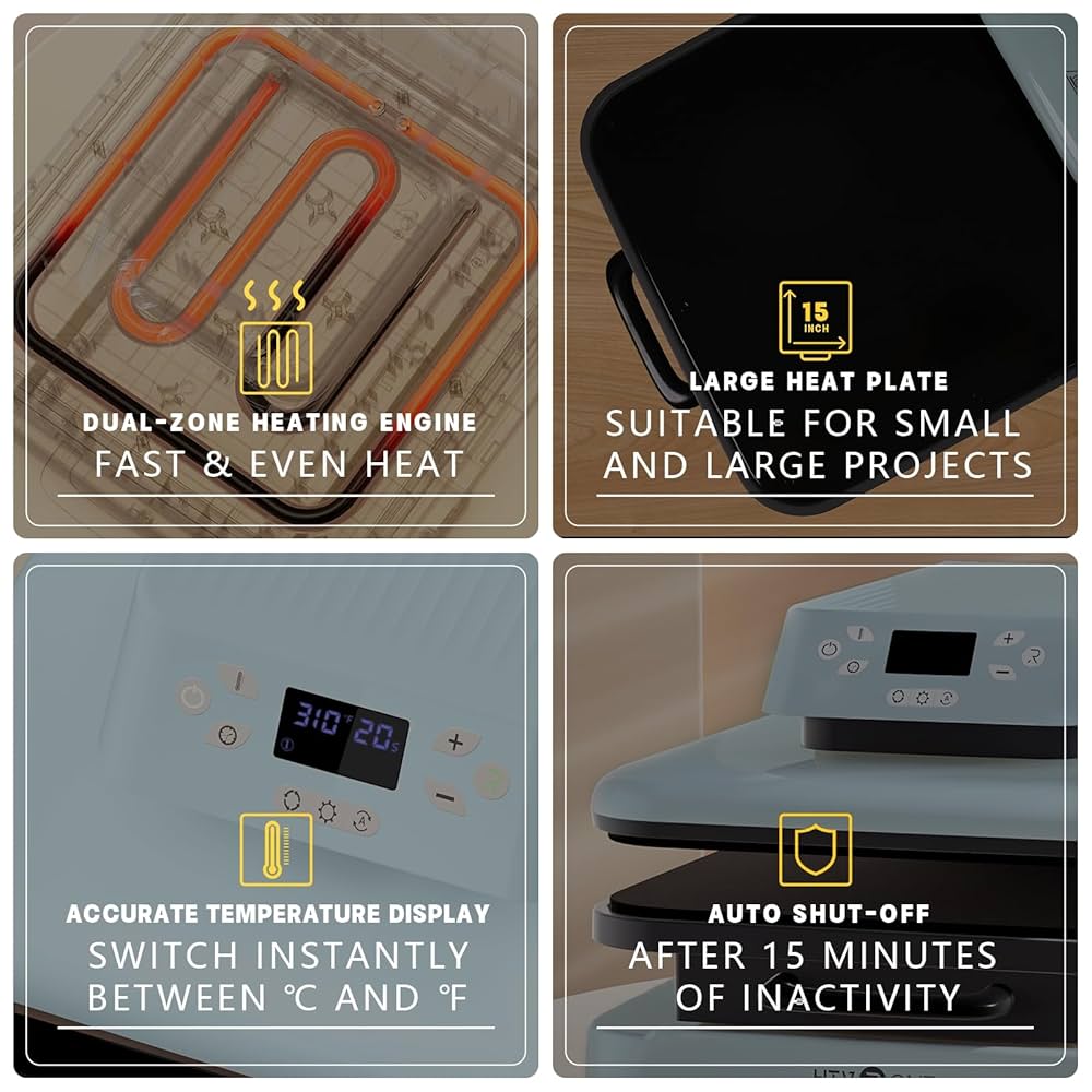 HTVRONT Auto Heat Press Machine - Effortless, Even Heat Transfer